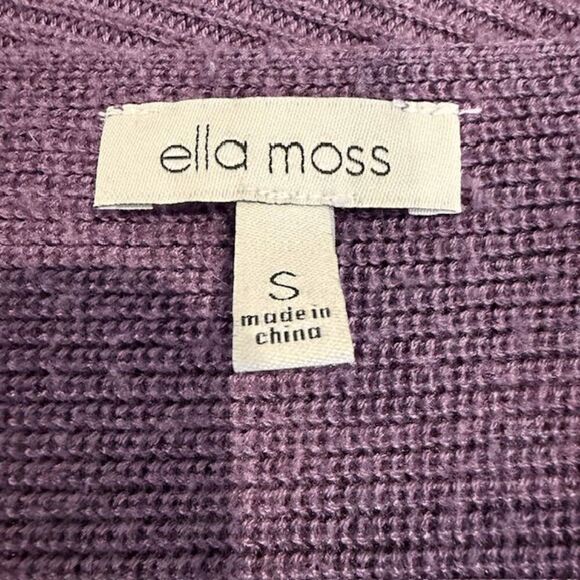 Ella Moss Kaylan Ribbed Knit Sweater Lilac Purple V-neck Size Small - Picture 4 of 11